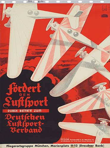 Fordert, Den, Luft Sport, Durch Beitritt Zum, Deutschen, Lufi Sport-, Berband, Fliegerortsgruppe Munchen, Marienplatz 11/12, (Dresdner Bank)