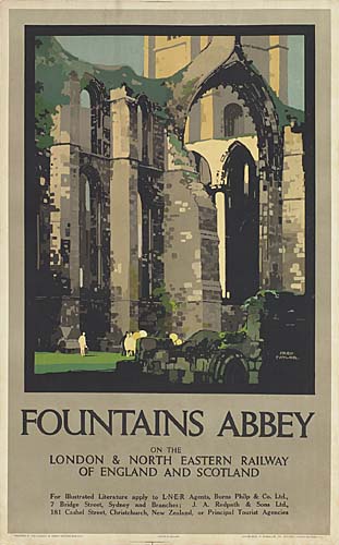 Fountains abbey, On the london and north eastern railway of england and scotland