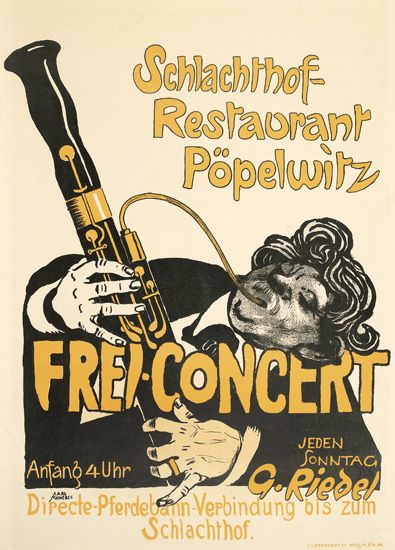 Frei-Concert Schlachthof-Restaurant Popelwitz Frei-Concert Anfang 4 Uhr Directe-Pferdebann-Verbindung Bis Zuin Schlachthof. G.Riedel Jeden Sonntag