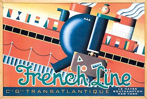 French Line, Cic Gic Transatlantique Le Havre, Bouthampton, New York