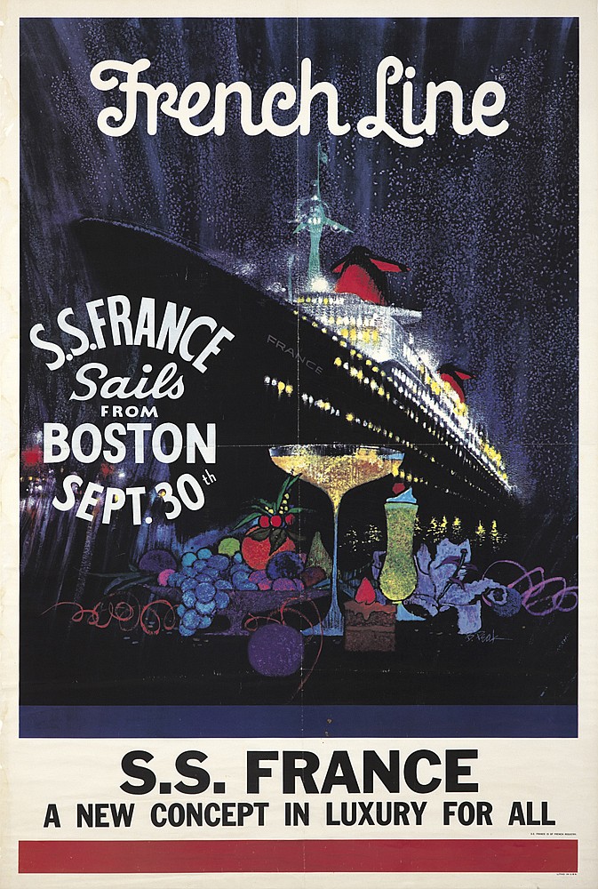 French Line, S.s.france, Sails, From, Boston, sept.30th, France, S.s.France, A New Concept In Luxury For All