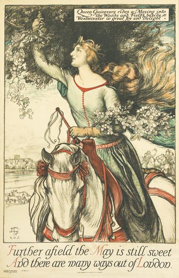 Queen Guidevere rides a Maying, joto Westwivster id great for and delight, Further afield, May is Still sweet, and there are many ways out of london