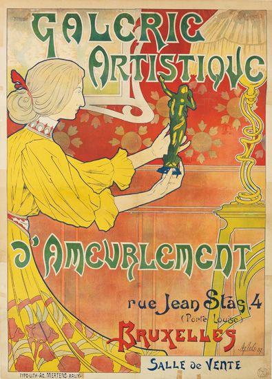 Galerie Artis Tique, D’Ameublement, rue Jean Stas, 4 Bruxelles, porle louise, Salle de vente