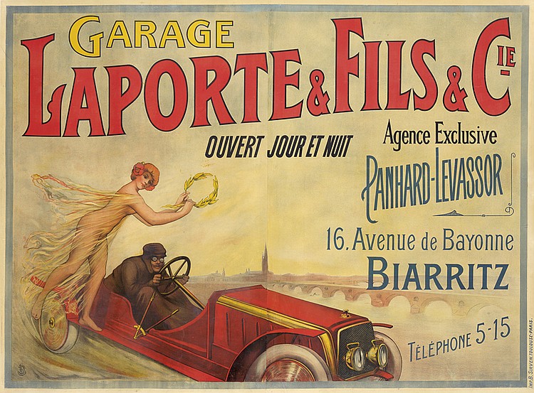 Garage, Laporte & Fils & Cie, Ouvert Jour Nuit, Agence Exclusive, Panhard-Levassor, 16,Avenue De Bayonne, Biarritz, Telephone 5-15
