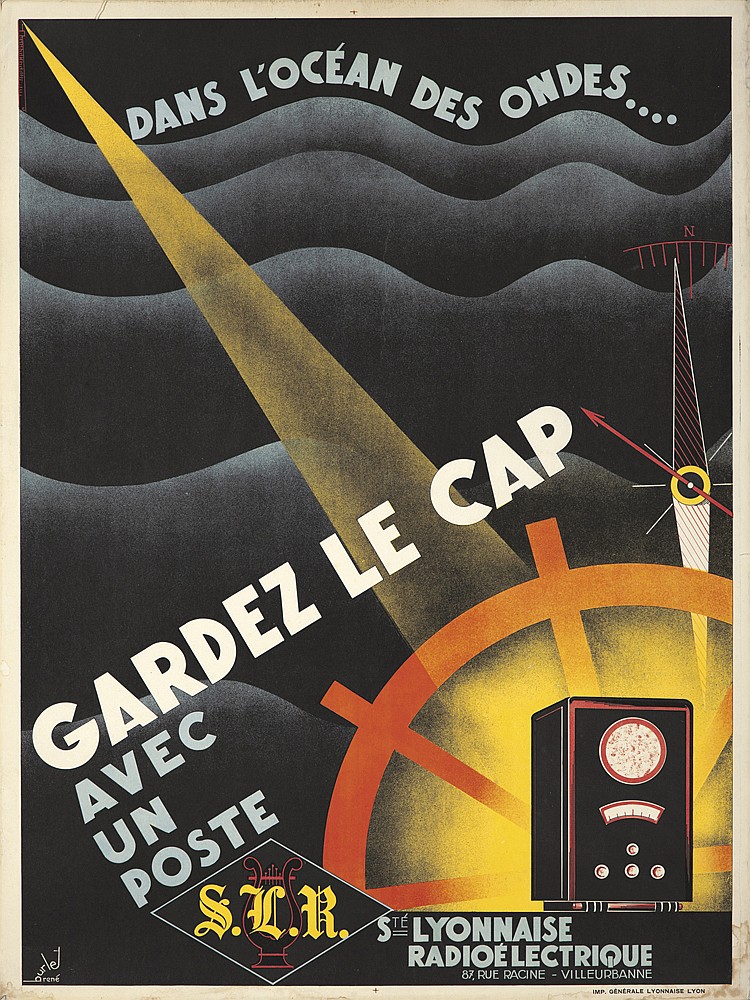 Dans L’Ocean Des Ondes, Cardez Le Cap, Avec, Un, Poste, S.t.r., S Lyonnaise, Radioelectrique, 87, Rue Racine   Villerbanne