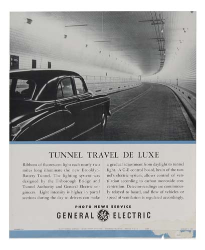 Tunnel Travel De Luxe, Ribbons Of Fluoresccnt Light Each Ncurly Two,  Miles Long Tilluminate The New Brooklyo , Banery Tummet The Lighting System Was Derigned By The Tribomagh Bridge And, Tunmed Aothority And Getral Elcctric En , Ginccrs. Light Incesiry Is Higher In Portal, Secctions During Day To Drivers Can Make, A Gralral  Laght A G E Controd Board. Hraia Of The Run , Nela Clectric Allows Conleul Of Ven , Accotding To Cardings can  Cendrain Dctcctoer Rsadings Arc Coneinden , He Relayed To Board And Flove Of, Spced Of Vcntlation Is Regulated Accorilinely, Photo News Service, general Electric
