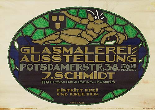 Glasmalere, Ausstellung, Potsdamerstr, 38 Palais, Lipper, Haide, J. Schmidt, Hofl.Sm.D.Kaisers U.Konigs, Eintritt Frei, Und Erbeten
