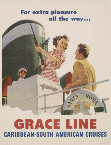 For Extra Pleasure, All The Way, Grace Line, Caribbean South American Cruises