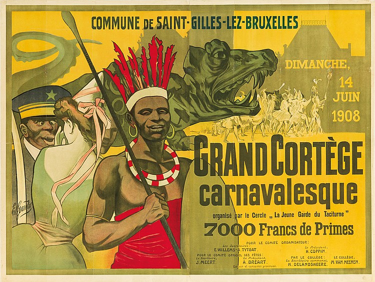 Commune De Saint-Gilles-Lez-Bruxelles, Dimanche, 14, Juin, 1908, Grandcortege, Carnavaleque, Orgnise Par Le Cere La Jeune Garde Du Taciturne, 7000 Francs De Primes