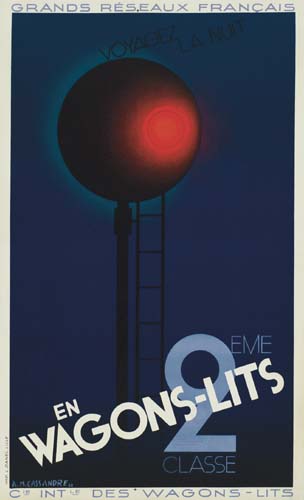 Grands Reseaux Francais, En, Wagons-Lits, 2Eme, Classe, C Int Des Wagons-Lits, A. M. Cassandre