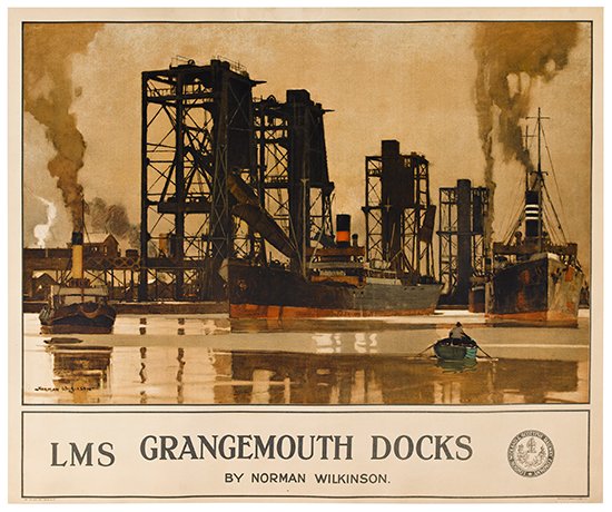 Lms Grangemouth Docks, By Norman Wilkinson.