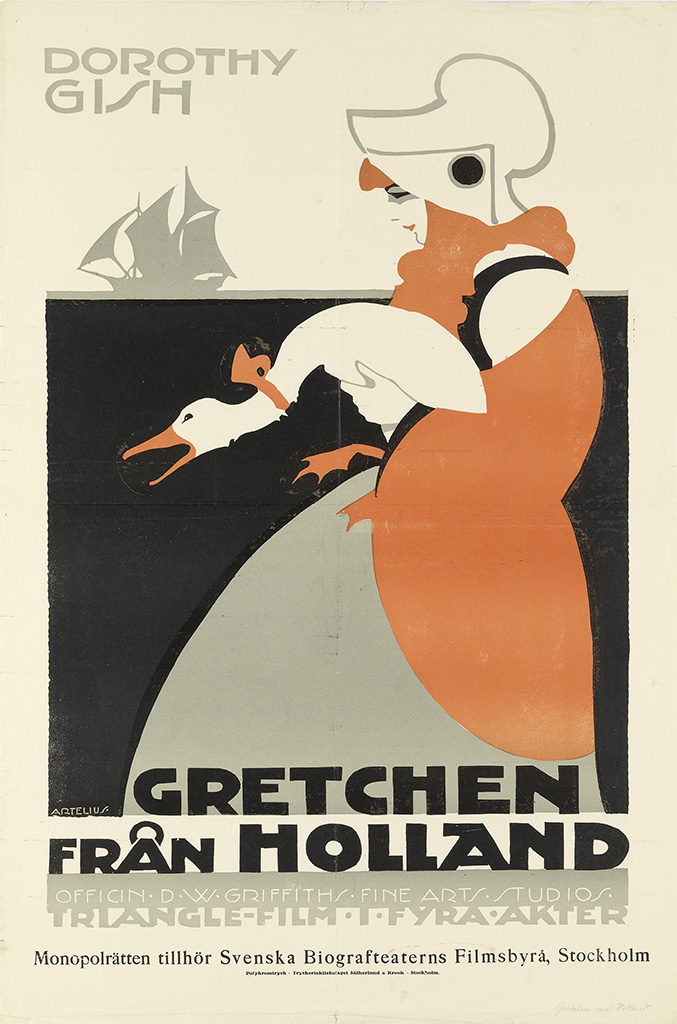 Gretchen, fran holland, officin d.w. griffith fine arts, studios, triangle film I fyra akter, monopolratten tillhor svenska biografteaterns filmsbyra stockholm