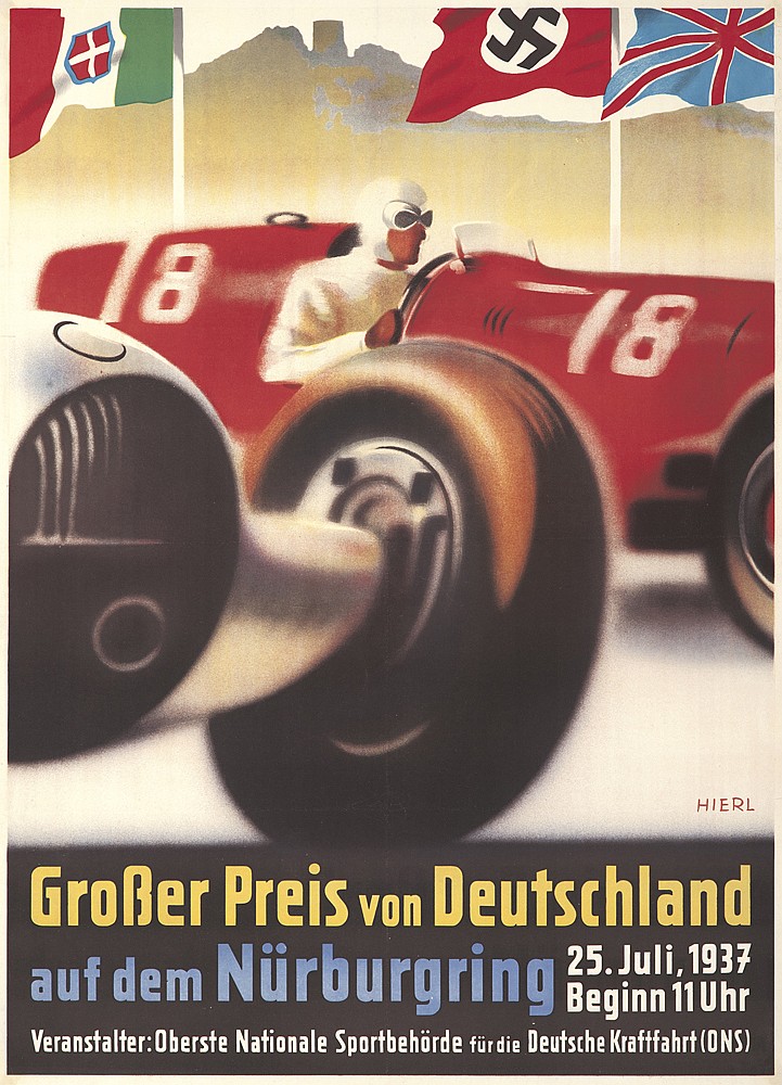 18 18, Grober Preis Von Deutschland, Auf Dem Nurburdring 25.Juli, 1937, Beginn 11 Uhr, Verastalter: Oberste Nationale Sportbehorde Fur Die Deutsche Krafetfahrt (Ons)