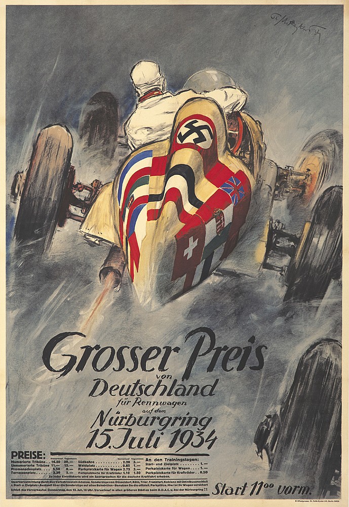 Grosser Preis, Von, Deutdchland, Fur Rennwagen, Auf Dem, Nurburgring, 15. Juli 1934, Preise:, An Den Tralnlgstagen:, Start 1100 Vorm.
