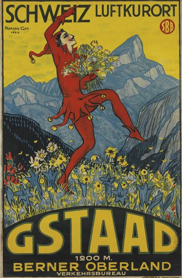 Schweiz Luftkurort, S.B.B., Gstaad, 1200 M. Berner Oberland Verkehrsbureau