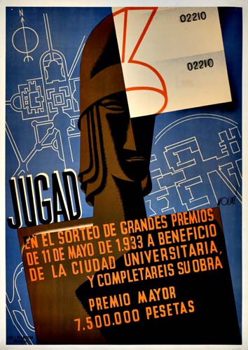Jugad En El Sorteo De Grandes Premios, De 11 De Mayo De 1.933 A Beneficio, De La Ciudad Universitaria, Y Completareis, Su Obra, Premio Mayor, 7.500.000, Pesetas. 02210, 02210.