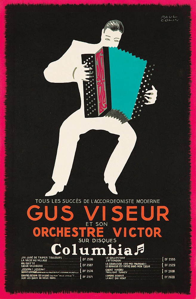 Paul, Colin, Tous Les Succes De L’Accordeoniste Moderne, Gus Viseur, Et Son, Orchestre Victor, Sur Disques, Columbia, Jal Jure De Taimer Toujours, La Valse Au Village[ DF 2586, Ma Guitte, Coeur Vgabond[ DF 2587, Joseph! Joseph!…, [ DF 2574, Dhapas Beson De La Lune…, Sur Les Quais Du Vteux Paris….[ DF 2571, Le Gallipetant….., J’Attendrai….[ DF 2555, La Goualeus ( Dis-Mol Pouroui)….., Le Bonheur Est Entre Dans Mon Ceur…[ DF 2529, Chant Hindou…., Twillight Turkey…[ DF 2608, L’ Ombre Senfuit…, La Nuit Qui Vient….[ DF 2609