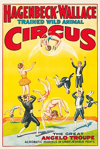 Hagenbeck-Wallace, Trained Wild Animal, Circus, The Great, Angelo Troupe, Acrobatic Marvels In Unbelievable Feats