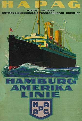 Hapag, Agenten Tl Amsterdam, Hoyman & Schuurman’s Passagebureau Rokin 162, Hamburg, Amerika, Linie