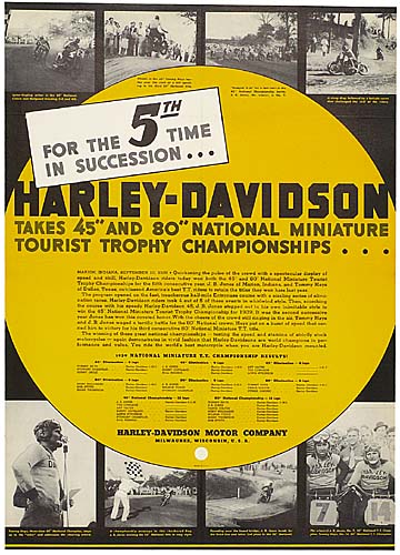 5 Thfor The Time In Succession, Harley-Davidson, Takes 45 And 80 National Miniature, Tourist Trophy Championships, Harlry Davidson Motor Company