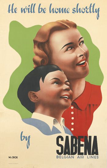 He Will Be Home Shortly, By Sabena Belgian Air Lines