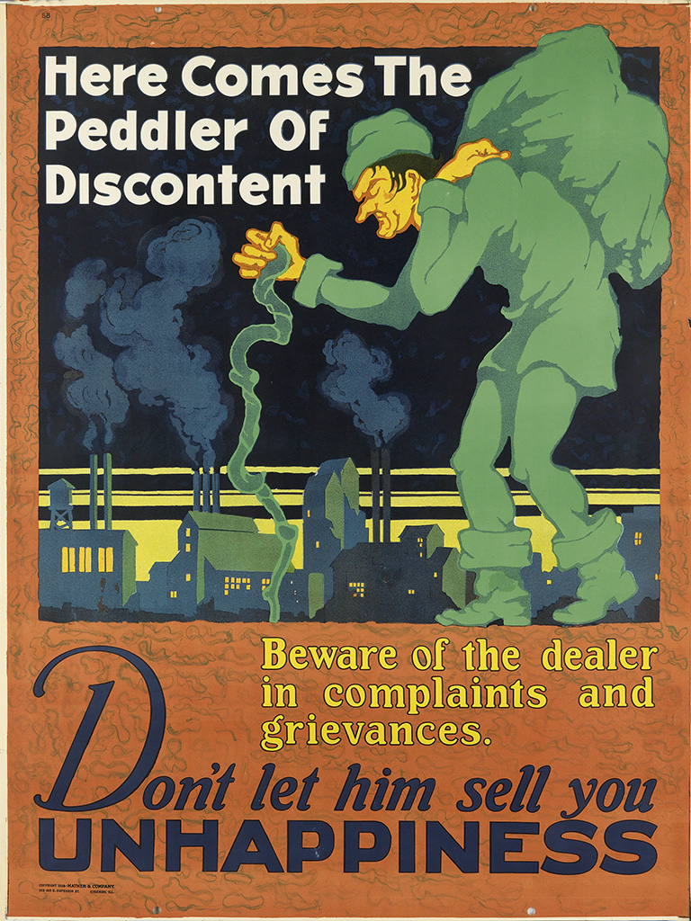 here comes the, peddler of, discontent, beware of the dealer, in complaints and, grievances, don’t let him sell you unhappiness