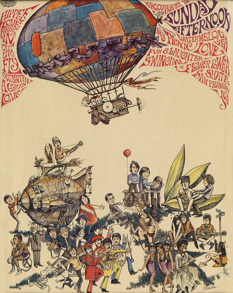 Hippee, Love, Haight, In Out Up Fly Outasite, Agroove, Love, Groovie Happening, Sunday Afternoon, Watermelon, Big Pinic Love Fun & Laughter, Swinging Flower Power Skate San Francisco Yea,