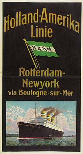 Holland-Amerika, Linie, N.A.S.M. Rotterdam, Newyork, Via Boulogne-Sur-Mer