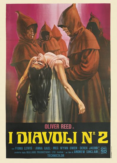 Oliver Reed, I Diavoli No. 2, fiona lewis anna gael meg wynn owen derek jacobl, mallerd productions ltd london andrew sinclair technicolor2S2R