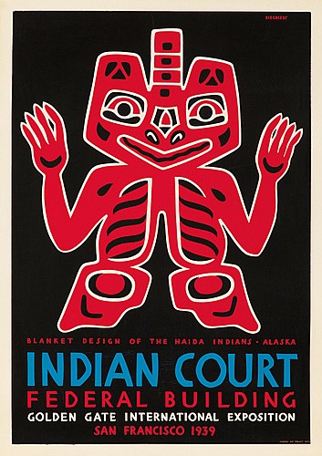 B l a n k e t  D e s I n g n  O f T h e  H a I d a I n d I a n s Alaska, Indian Court, Federal Building, Golden Gate International Exposition, San Francisco 1939