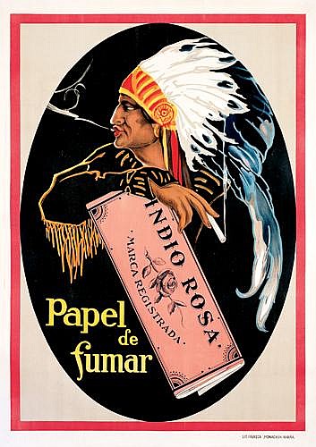 Indoio Rosa, Marca Registrada., Papel, De, Fumar