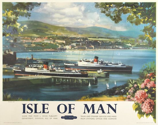 Isle Of Man, Gude Facc Faom L. Bono, Fusucity Ocpartpant Douclas Ble Of Man, Tran And Steamir And Fares, Frces Statioass, Offices And Agtnces