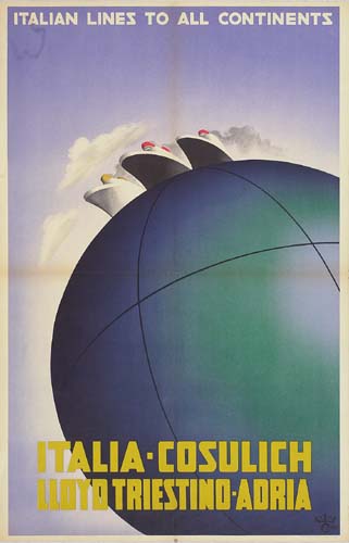 Italian Lines To All Continents, Italia-Cosulich, Lloydtriestino-Adria