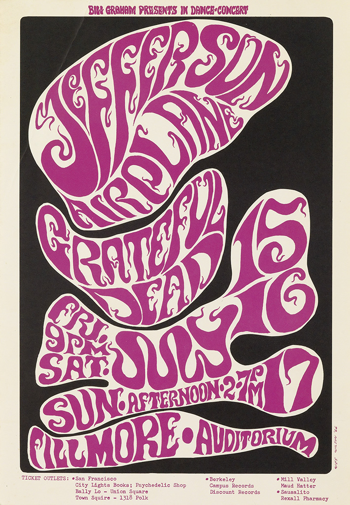 Jefferson, Airplane, Grateful, Dead,Fri. 9Pm Sat. Sun.15 16 17 Afternoon 2. 7 Pm Fillmore. Auditorium,