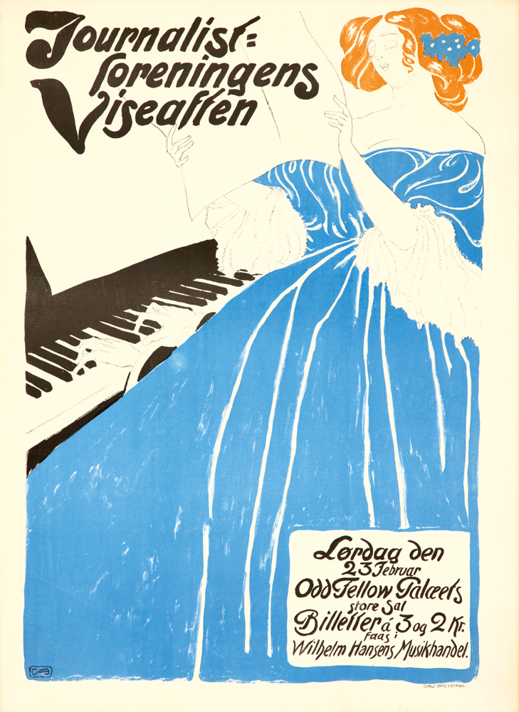 Journalist, Foreningens, Viseaften, Lopdag  den 23Februar, OddFellow Galceels, Store Sal, Billeller a 3og 2 kr., Wilhelm Hansens Musikhandel.