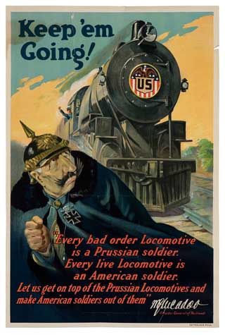 Keeo ‘Em, Going!, Us, “Every bad oreder Locomotive, Is A Prussian Soldier., Everry Live Locomotive Is, An American Soldier., Let Us Get On Top Of The Prussian Locomotives And, Mke American Soldiers Out Of The”