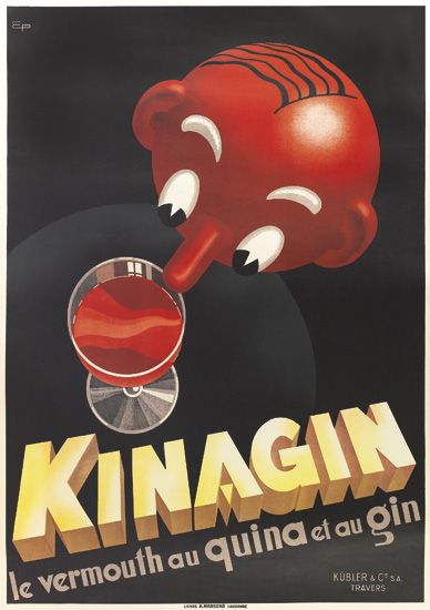 Kinagin, Le Vermouth Au Quina Et Au Gin, Kubler & Ctsa, Travers