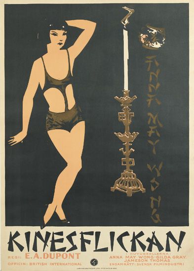 Kinesflickan, red E.A. Dupont, Officin: Brithish International, Anna May Wong Gilda Gray, Jameson Thomas, Insamratt svensk film inoustri
