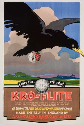 Lasts Till It’s Lost, Kro-Flite, We Guarantee That We Will Replace With 2 New Rlls, Any Colf Ball Wich May Be Cut Thbouch In The Play, Made Entirely In England By, A.G.Spalding & Bros.British Ltd., London.