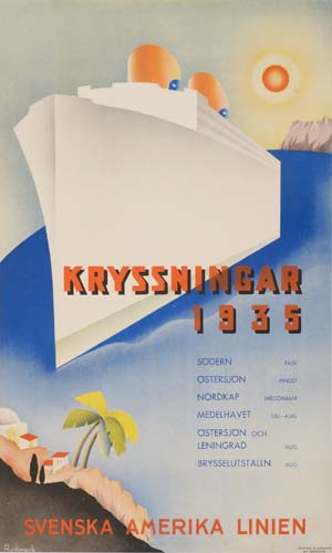 Kryssningar, 1935 sodern ostersion nordkap medelhavet ostersion och leningrad brysselutstalln, Svenska amerika linien