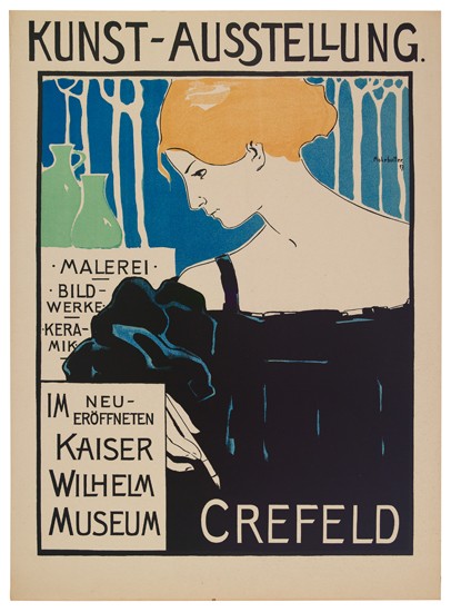 Kunst-Ausstellung Malere Bild Werke, Kera mik, Im Neu Eroffneten, Kaiser, Wilhelm Musum, Crefeld