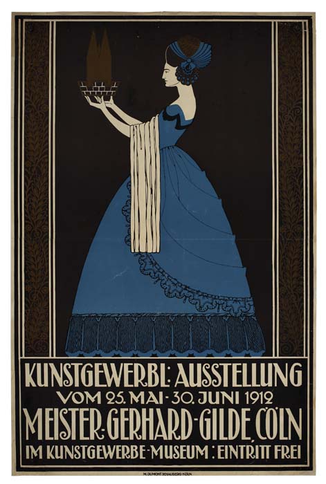 Kunstgewerbe Ausstellung, Vom 25 Mai 30 Juni 1912., Meister Gerhard Gilde Coln, Im Kunstgewerbe Museum Eintritt Frei.