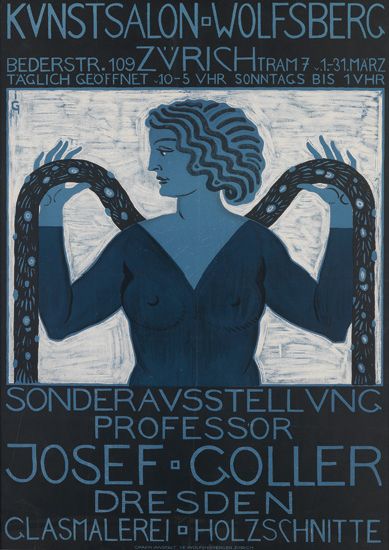 Kvnstsalon.Wolfsverg, Bederstr.109 Zvrich Tram 7 1-31. Marz Taglich Geoffnet 10-5 Vhr Sonntags Bis 1Vhr, Sonderavsstell Vng, Professor, Josef Goller, Dresden, Glasmalerei Holzschnitte,