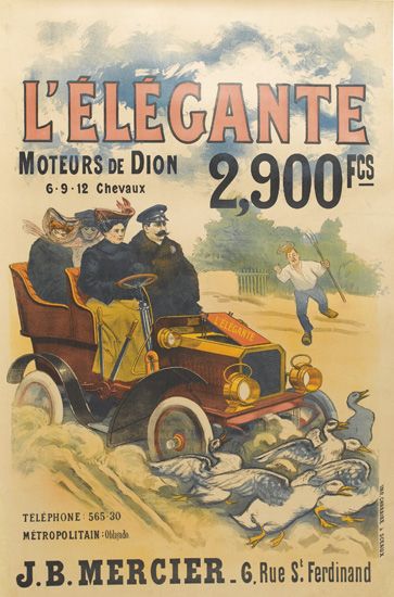 L’Elegante Moteurs De Dion 6. 9. 12. Chevaux 2900 Fcs_ Telephone: 565-30 Metropolitain: J.B. Mercier_G.Rue S’.Ferdinand