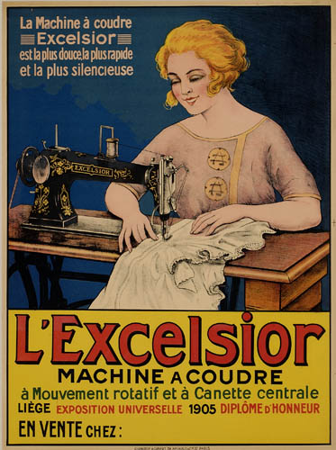 La Machine A Coudre, Excelsior, Est La Plus Douce La Plus Rapide, L’Excelsior, Machine A Couder, A Mouvement Rotatif Et A Canette Centrale, Liege Exposition Universelle 1905 Diplome D honneur, En Vente Chez