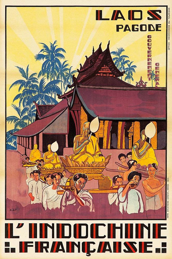 Laos, Pagode, Gouvernemeft, General, LIndochine Francaise, Office Indochinois Du Tourisme, IMPR. D’Extreme.Orlent.Hanol 1931, A.de F.