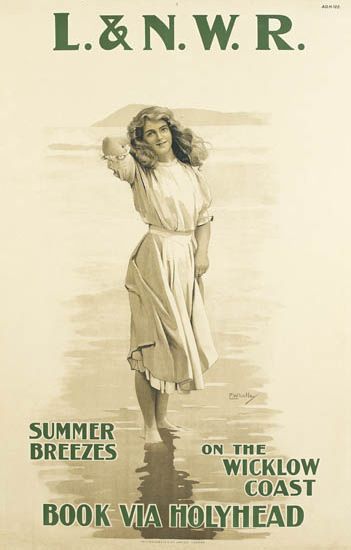 L. & N.W.R. Summer Breezes, On The Wicklow Coast, Book Via Holyhead