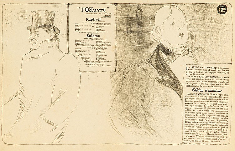 “1 Oquvre”, raphael, Salome, L a Revce Encyclopedique mais, Edition d’ amateur, La Revee Encyclopedique, douzo catampos originales, Nola.