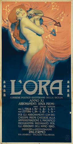 L’Ora, Corriere Politico Quotidiano Della Sicilia, Anno XI, Abbonamenti Senza Premi, Anno, Per L’Italia 15-8-4, Per L’Estero 34-18-9, Per Gli Abbonamenti Con Ric, Chissimi Premi Chiedere Alla, Amministrazione Il Magnifico, Programma Preparato Per, Gli Abbonati Dell Anno 1910, Direzione Amministrazione, Palermo, Via Stabile Palazzo Villarosa
