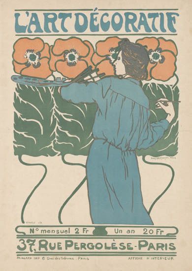 L Art Decoratif, N.Mensuel 2 Fr Un An 20Fr, 37,Rue Pergolese-Paris, Affiche D’Interieur